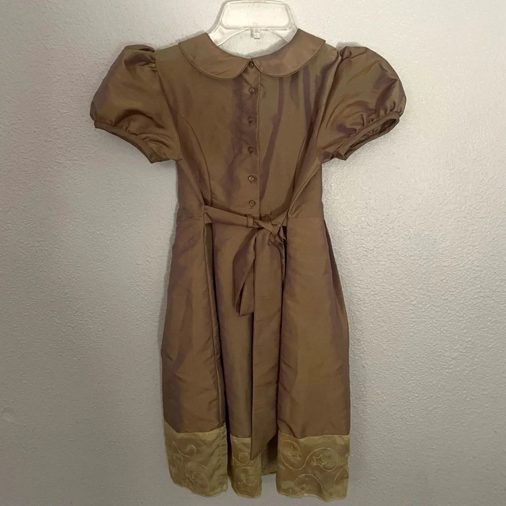 DISNEY Vintage satin green tinkerbell fancy costume dress girls size 7/8